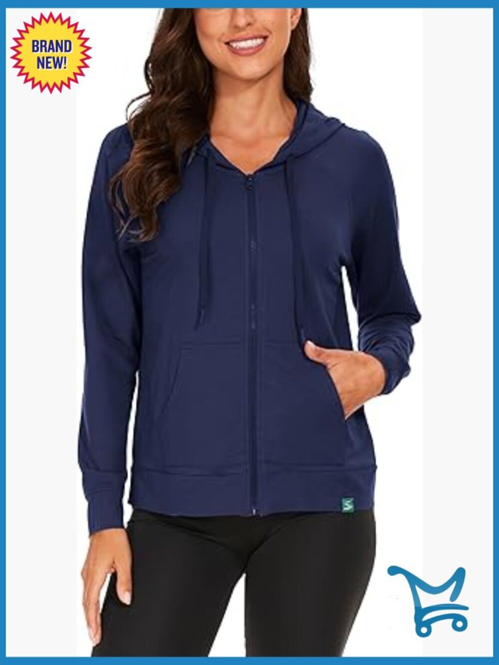 Full Zip Hoodie for Women Lightweight Bamboo Viscose Sweatshirt with Pocket